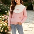 thumbnail image 2 of yillto Sweater for Little Girls Knit Soft Long Sleeve Warm Fall Winter Cute Crewneck Pullover Tops, 2 of 7