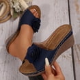 thumbnail image 4 of Iyufng Wedge Sandals for Women Floral Embellishments Slippers Summer Casual Outdoor Beach Shoes, 4 of 7