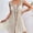 Khaki, variant on Beach Cover Ups for Women 2026 Trendy Spaghetti Strap Hollow Out Crochet Cover-Up Button Decoration Halter V Neck Side Slit Vacation Coverups Dresses White Free Size