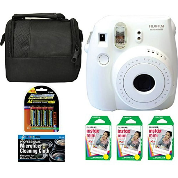 Fujifilm Instax Mini 8 Instant Film Camera White 6 Pack Fuji Instax Mini Film 60 Prints 4 Rechargeable Batter Walmart Com Walmart Com
