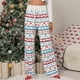 thumbnail image 2 of Pantalones con cordón y estampado navideño para mujer, elegantes, elásticos, de pierna larga y ancha, pantalones casuales para fiesta de Navidad No.34 Blue Deer XXL, 2 of 8