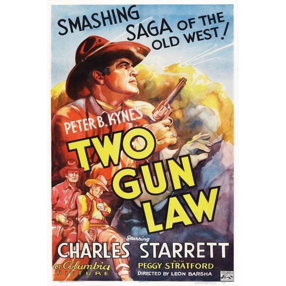 Two Gun Law Us Poster Art Top Left: Charles Starrett 1937 Movie Poster Masterprint (11 x 17)