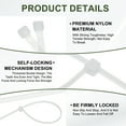 thumbnail image 3 of Uxcell Zip Ties Self-Locking Nylon Wire Cable Ties for Multi-Purpose Use and Bundling White 8 Inch x 1.9 mm, 3 of 7