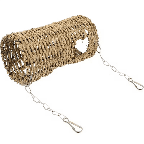 Grass Hammock Play Tunnel Hanging Bed House for Pet Rat Hamster