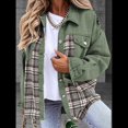 thumbnail image 4 of Chaqueta Vaquera Estilo Boyfriend, Informal, de Larga, con Botones y Bolsillos, para Mujer Verde L, 4 of 9