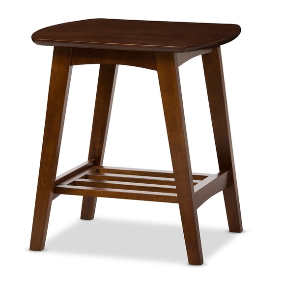Allora Transitional End Table in Dark Walnut