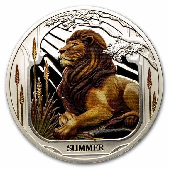 2025 Niue 1 oz Silver Proof Summer; Lion (with Box & COA)