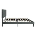 thumbnail image 4 of Twin Size Upholstered Platform Bed Frame with Modern Button Tufted Linen Headboard, 4 of 12