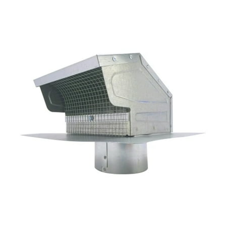 Builder's Best 4-Inch Galvanized Mill Finish Roof Cap, Flush with Flapper Screen