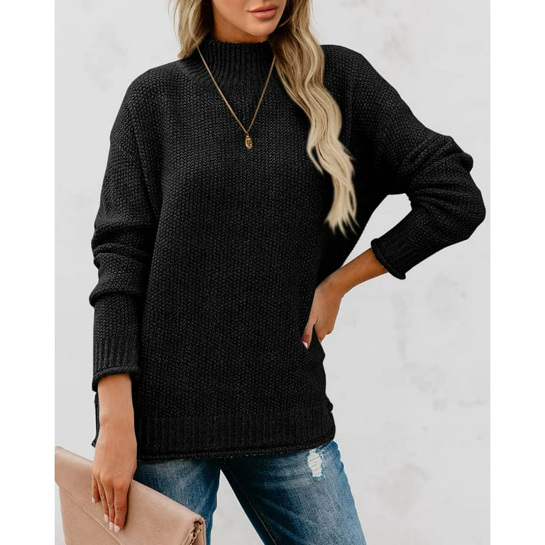 Sherrylily Womens Oversized Turtleneck Long Sleeve Pullover