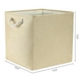 thumbnail image 4 of REGALWOVEN 13 Inch Square Fabric Collapsible Storage Basket Bin with Handle for Shelves Clothes Khaki, 4 of 7