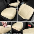 thumbnail image 5 of 2 Pack Leather Front Car Seat Cover Bottom Car Seat, Anti-Slip and Full Wrap Driver Car Seat Protectors with Storage Pocket, Waterproof Bottom Auto Seat Cushion Pad Mat for Most Vehicles(Beige), 5 of 6