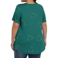 thumbnail image 3 of Plebaso Hauts pour Femmes Grande Taille Manches Courtes Blouses Plissées Décontractées Col Rond Été Tuniques Amples, 3 of 6