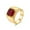Garnet-Yellow Gold, variant on Men's Stainless Steel Gold/Silver/Black Plated Ring with Cushion Cut Gemstone Simple Ring Size 7-13