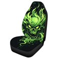 thumbnail image 5 of Uourmeti Front Car Seat Cover Stylish Polyester, Compatible with Car Interior, Fit for Anti-Fray Surface Auto, Green Skull, 5 of 6