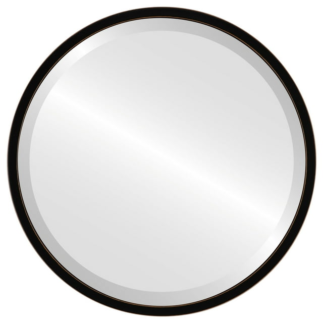 Miroir Rond Encadré London - Noir Frotté - 19 Pouces x 19 Pouces