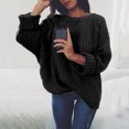 thumbnail image 2 of asdoklhq Womens Plus Size Tops Clearance,Women's Turtleneck O-Neck Knitted Jumper Sweater Long Sleeve Elegant Casual Tops, 2 of 5
