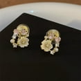 thumbnail image 5 of Fiaya Women Wreath Butterfly Flower Stud Earrings, Cute Sweet Crystal Floral Statement Earrings, Creative Jewelry Gifts for Women (A), 5 of 5