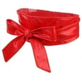 thumbnail image 4 of Cinturón de cintura ancha Zulema con lazo de piel sintética suave Boho rojo, 4 of 8