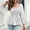 White, variant on Womens Chiffon Smocked Peplum Tops Elegant Sexy Square Neck Long Sleeve Poet Shirt Fall Solid Cute Babydoll Blouses