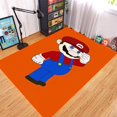 thumbnail image 1 of Super Mario Rectangular Carpet Game Non-slip Carpet Cartoon Anime Floor Mat Black Game Mat Kids Room Decoration, 1 of 5