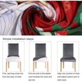 thumbnail image 3 of Juego de 4 fundas elásticas universales para sillas navideñas, fundas extraíbles para sillas de comedor, fundas para banquetes de hotel (#1 rojo, 4 piezas), 3 of 5
