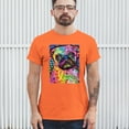 thumbnail image 3 of Tee Hunt Cute Pug Puppy T-Shirt Dean Russo Colorful Neon Mosaic Dog Men's Tee, Orange, Medium, 3 of 5