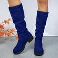 thumbnail image 2 of YLYL Women's Suede Knee High Boots Chunky Heel Lug Sole Non Slip Round Toe Fall Winter Boots, 2 of 9