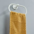 thumbnail image 3 of Gymnture Bath Oval Hand Towel Ring White Adhesive Holder Wall Mounted Copper Rack, 3 of 10