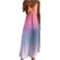 thumbnail image 3 of Amidoa Summer Beach Dresses for Women Ombre Sleeveless Long Maxi Dress Casual Strappy V Neck Hawaiian Luau Dress, 3 of 4