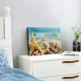 thumbnail image 3 of Fenyluxe Starfish Seashells Beach Canvas Wall Decor for Bathroom Art Print Ready To Hang Home Room Decor 20x16in, 3 of 6