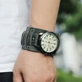 thumbnail image 1 of Reloj de pulsera de cuero retro para hombre Hugo Verde, 1 of 9