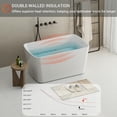 thumbnail image 5 of Spaco 49'' Acrylic Freestanding Soaking Bathtub, Square-shape Japanese Soaking Hot Tub, Chrome Overflow and Quick Drain, White, 5 of 15