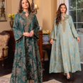 thumbnail image 5 of Women Kaftan Dress Full Length Robe Dress Embroidered Dress Islamic Robe Dress, 5 of 20