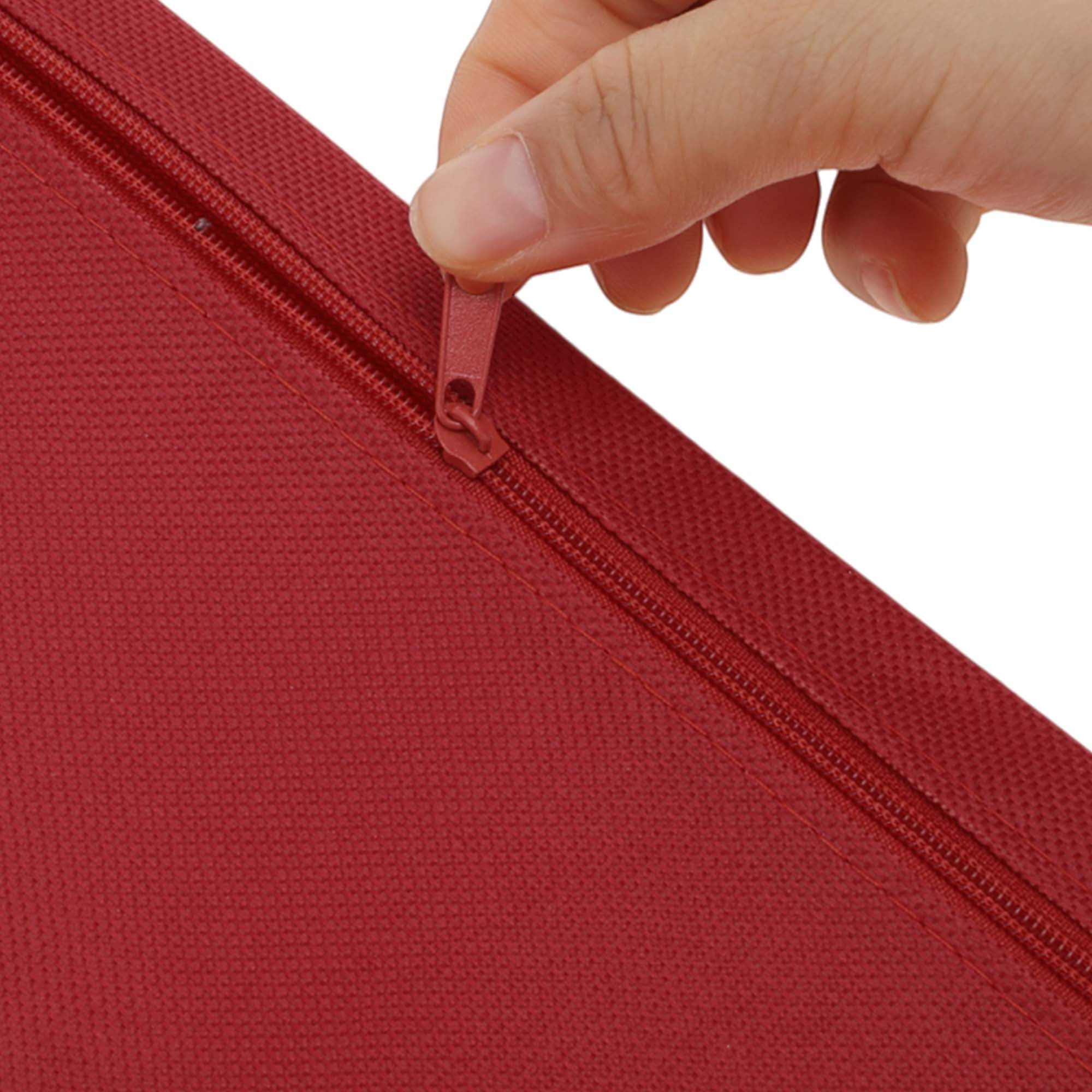 Unique Bargains Pencil Case Canvas Large Capacity Stationery Pen Bag for Office Red