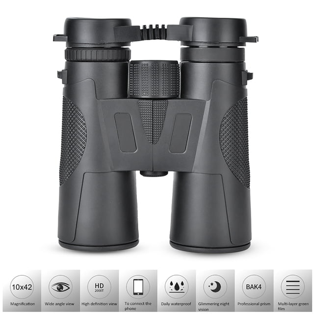 Telescopio, telescopio binocular para caza al aire libre con prisma BAK4 y aumento de 10x42, diseñado para precisión
