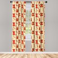 thumbnail image 4 of Ambesonne Kittens Window Curtains, Cats in Paprika Orange Tone, Each 28" W x 84" L, Beige Multicolor, 4 of 4