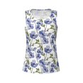 thumbnail image 3 of Picia Blue Flax Flowers Pattern Women's Workout Tank Top,Breathable Activewear,Slim Fit Athletic Top,Versatile Workout Moisture-wicking top-Large, 3 of 9