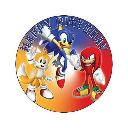 Whimsical Practicality's Sonic 2 Themed Birthday Party Collection Edible Cake Image- 8 Inch Round or Larger