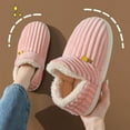 thumbnail image 2 of Fashionable Women's Slippers Comfortable Indoor Outdoor Footwear for Autumn Winter Thickened Solid Color Couple Style Shoes, 2 of 9