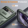 thumbnail image 5 of KOMI for Google Pixel 8a Case with 1 Screen Protector, Built-in Slide Camera Cover, Military Grade Drop Protection, Heavy Duty Rugged Shockproof Protective Phone Cover, Dark Green, 5 of 5