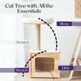 thumbnail image 6 of Catry Durable 3-Level Cat Tree for Small Cats with Plush Perches, Wooden Condo & Jute Scratching Post, Brown, 6 of 9
