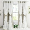 thumbnail image 4 of NICETOWN Double Layer Blackout Bow Curtains for Living Room Grommet Solid Room Darkening Thermal Insulation Drapes with Sheer, W52 x L95, Set of 2, Natural, 4 of 8