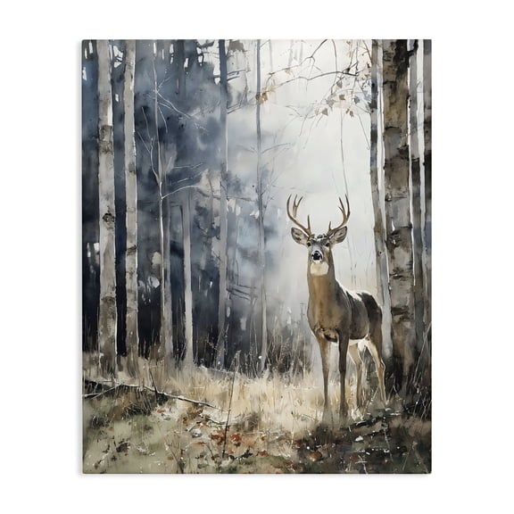 Stupell Industries Farmhouse Deer In The Woods Canvas Art, 16 x 20, by Franklyn Gregory