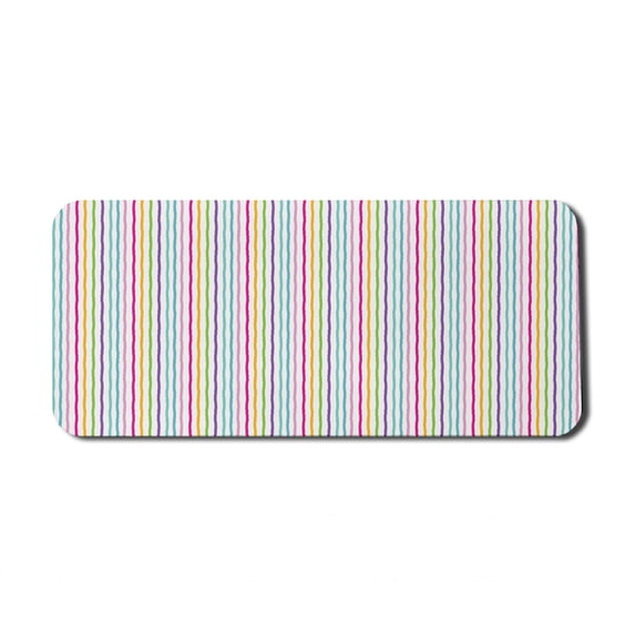 Abstract Computer Mouse Pad, Colorful Happy Illustration of Grunge Style Colorful Stripes in Summer Colors, Rectangle Non-Slip Rubber Mousepad X-Large, 35" x 15" Gaming Size, Multicolor, by Ambesonne