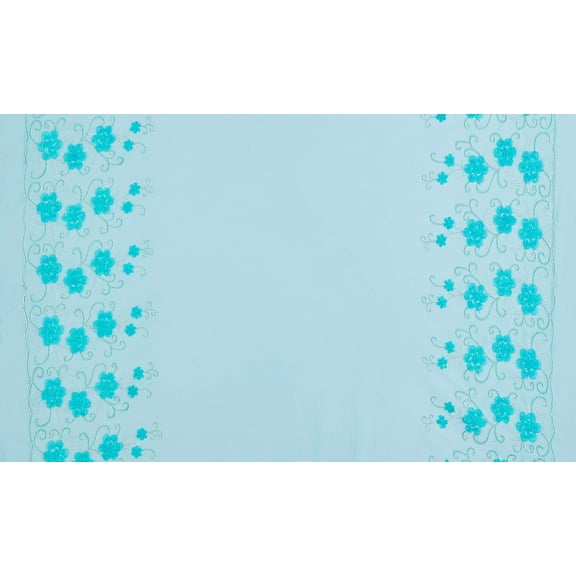 Zelouf Double Border Soutache On Tulle  , Sewing, DIY, Crafts Fabric by the Yard, Lake Frost/sil, 3 Yard