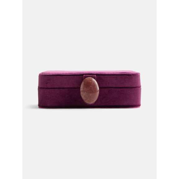 Scenario Women's Rectangular Faux Velvet Jewelry Organizer, Purple