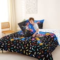 thumbnail image 4 of Erosebridal Blue Pink Ice Cream Baseball Bat Print Queen Comforter Set, Sweet Sports Bedding Comforter Set for Kids Boys and Girls, Colorful Stars Reversible 3-Piece, 1 Comforter and 2 Pillowcases, 4 of 6