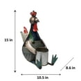 thumbnail image 2 of De Kulture Works Iron Seated Rooster With Flower Pot Collectible Figurine Showpiece Decoration, 2 of 7