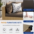thumbnail image 3 of UDPATIO 9-Piece Wicker Modular Sectional Outdoor Conversation Sets with Glass Coffee Table, Yellow&Brown, 3 of 6